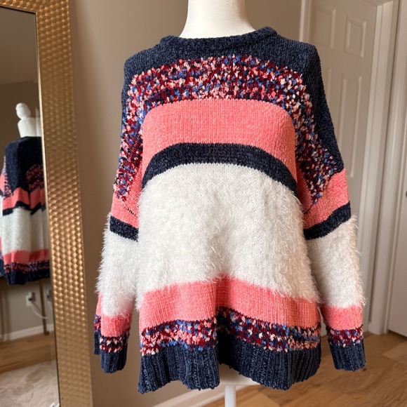 Marc New York Andrew Marc Striped Pullover Sweater Multicolor Womens Medium - Picture 2 of 7